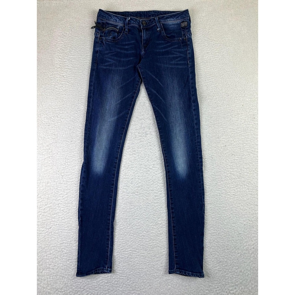 G-Star RAW 3301 Jeans Womens 30X32 Skinny Stretch Denim Zipper Pockets Blue